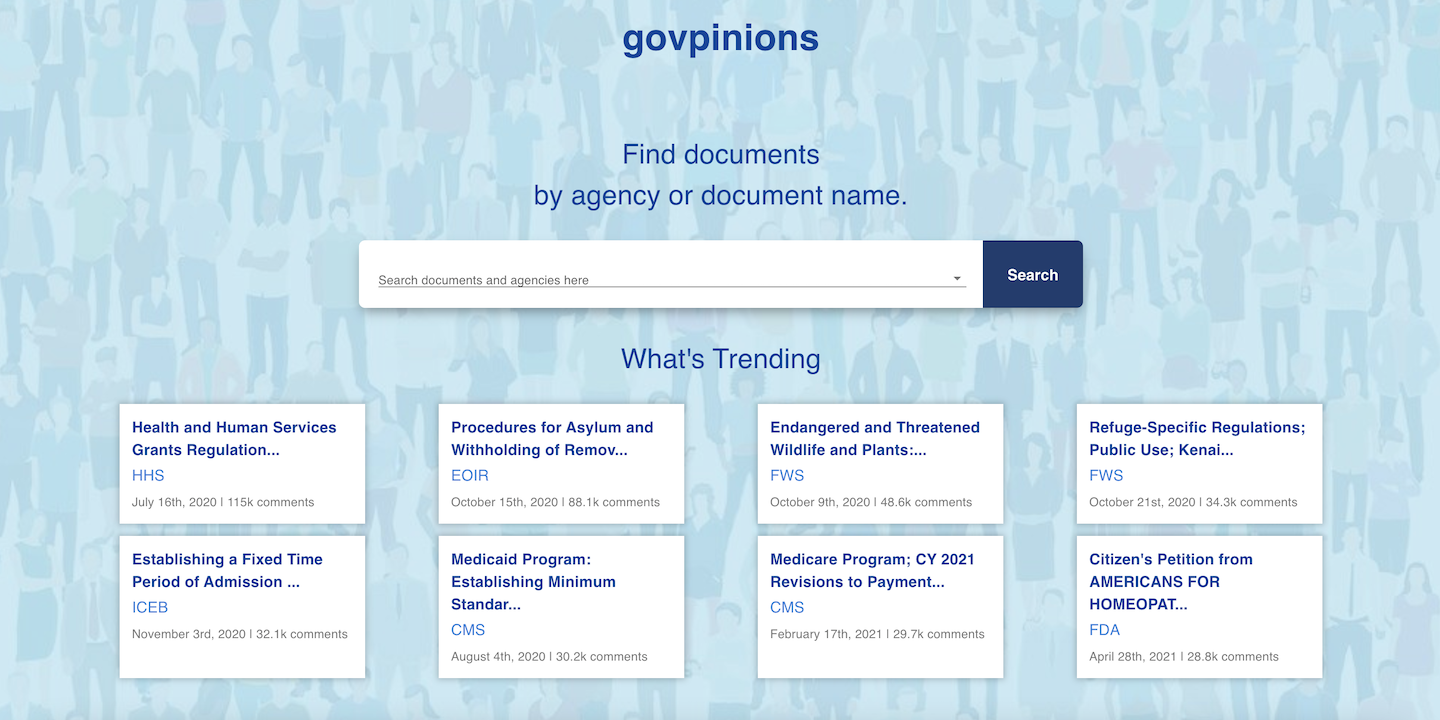 Govpinions: Exploring Public Comments on Federal Regulations