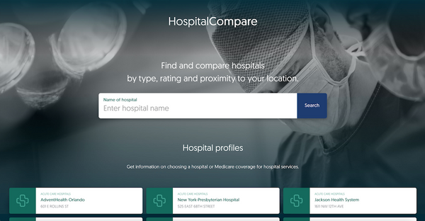 Exploring Health Data With Hospital Compare